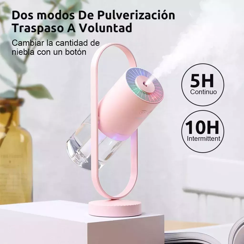 HUMIDIFICADOR DIFUSOR CON LÁMPARA PROYECCIÓN PARA CASA AUTOS ROSA - 6