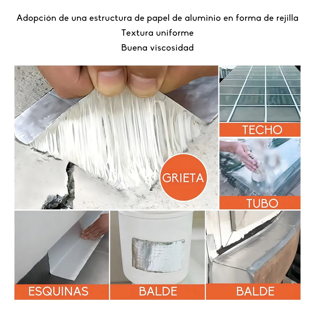 ADHESIVO CINTA TAPAGOTERA TECHO SELLADOR IMPERMEABL 5CM X 5M - 6