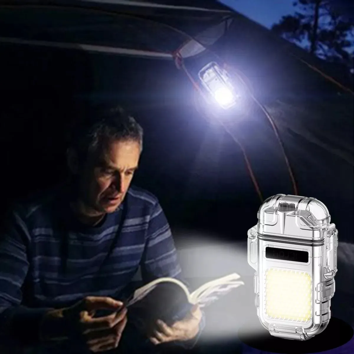 LINTERNA Y ENCENDEDOR POTENTE MULTIFUNCIONAL K ENCENDEDOR USB GRIS - 3