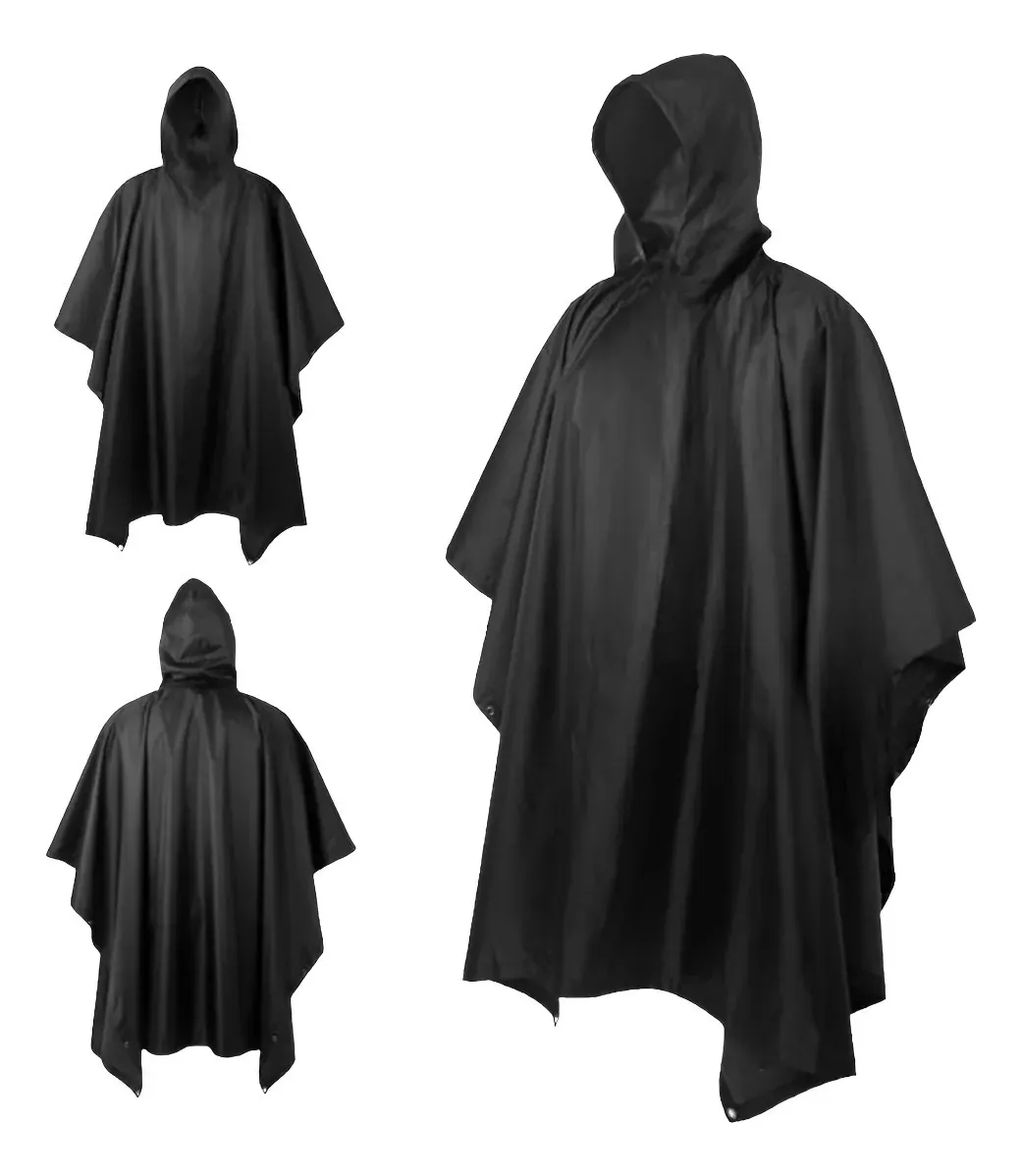 PONCHO CAPA IMPERMEABLE GRUESO CON CAPUCHA PARA LLUVIA - 1
