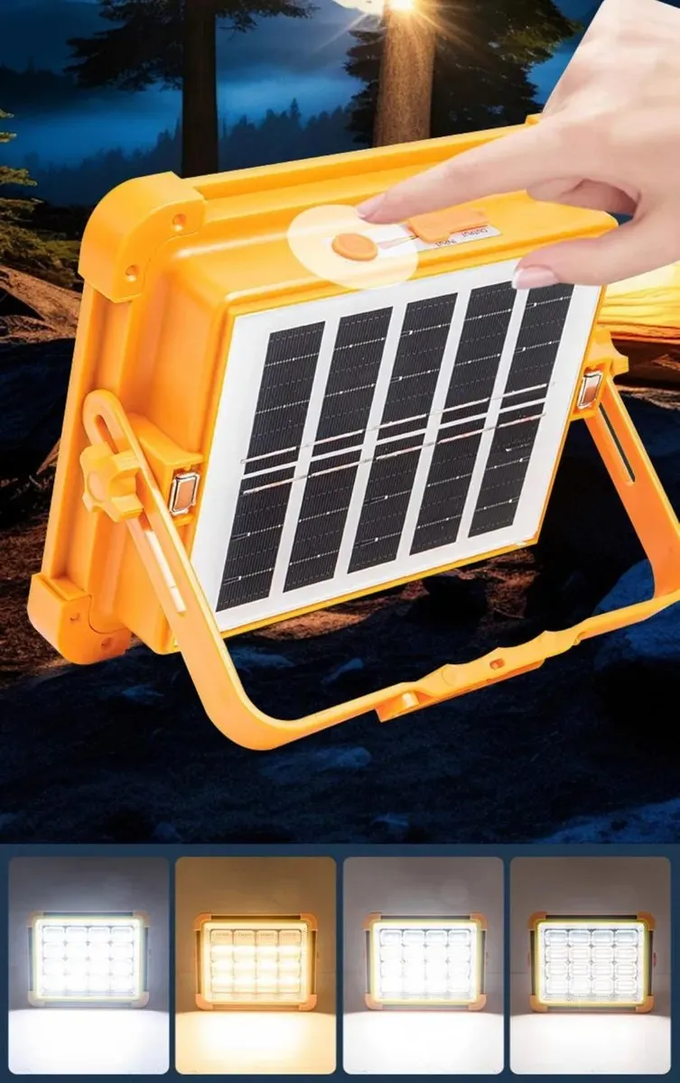 FOCO LED SOLAR RECARGABLE PORTABLE CASA TRABAJO EMERGENCIA - 5