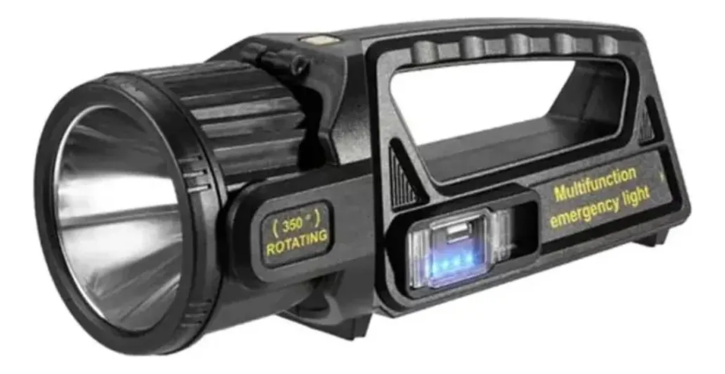 LINTERNA REFLECTOR DOBLE FOCO USB Y SOLAR DE ALTA POTENCIA - 1