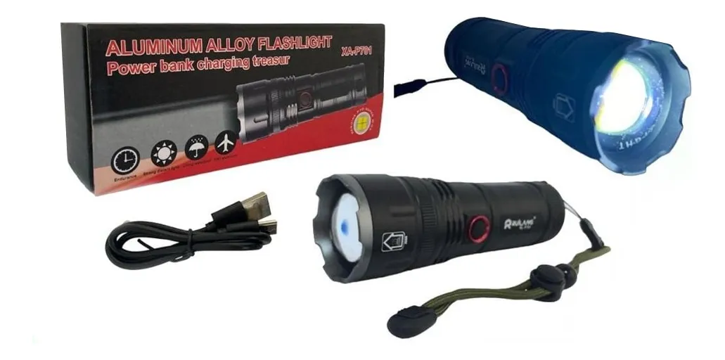 LINTERNA LED P70 CON ZOOM E INDICADOR DE CARGA - 1