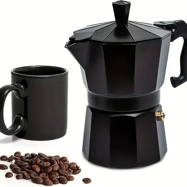 EN COLOR CAFETERA ITALIANA 6 TAZAS EN COLOR CAFE MOKA EXPRESS 6 TAZAS EN COLOR NEGRO - 5
