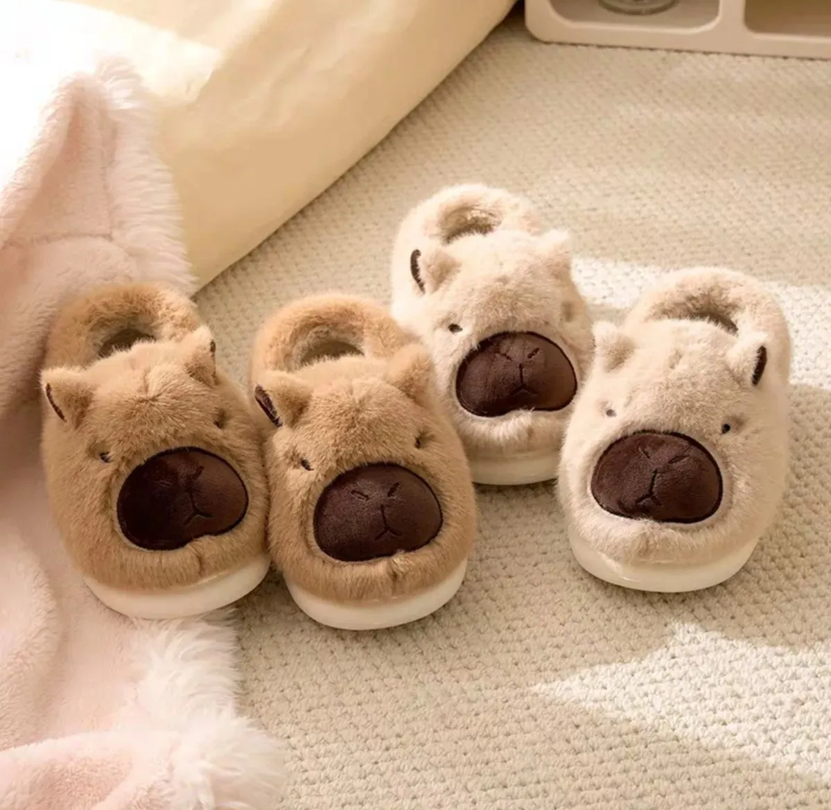 PANTUFLAS NIÑOS CAPIBARA PELUCHE MARRÓN INVIERNO TALLA 39 - 2