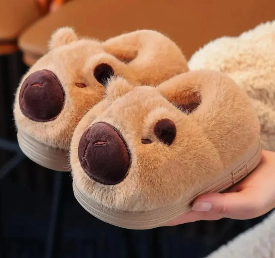 PANTUFLAS NIÑOS CAPIBARA PELUCHE MARRÓN INVIERNO TALLA 39 - 4