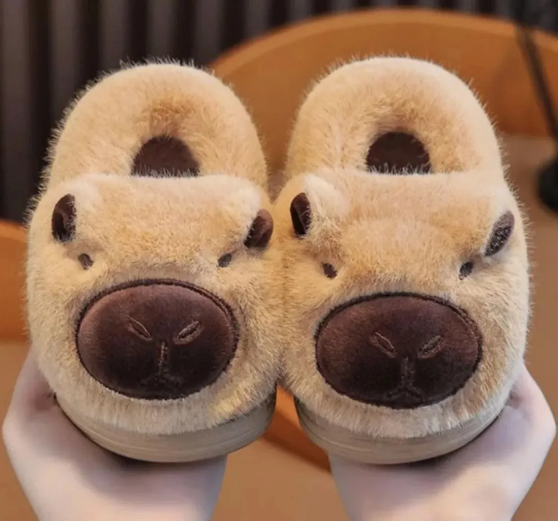 PANTUFLAS NIÑOS CAPIBARA PELUCHE MARRÓN INVIERNO TALLA 39 - 5