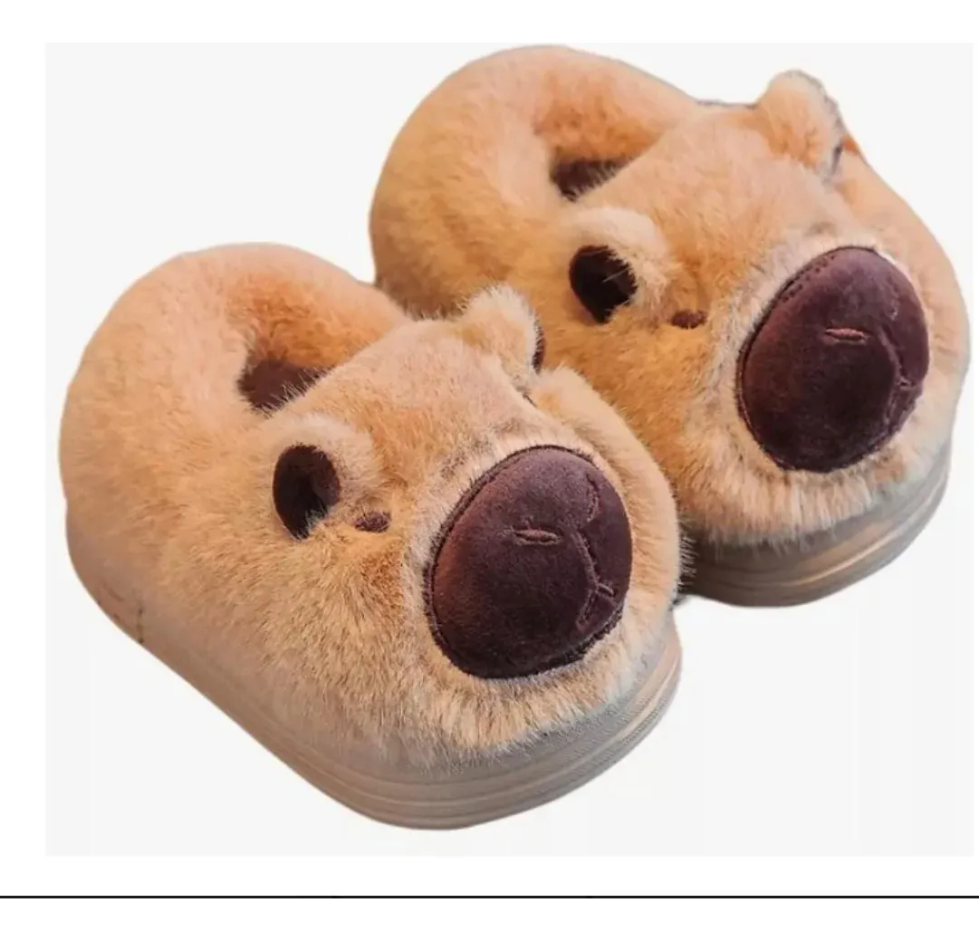 PANTUFLAS NIÑOS CAPIBARA PELUCHE MARRÓN INVIERNO TALLA 39 - 6