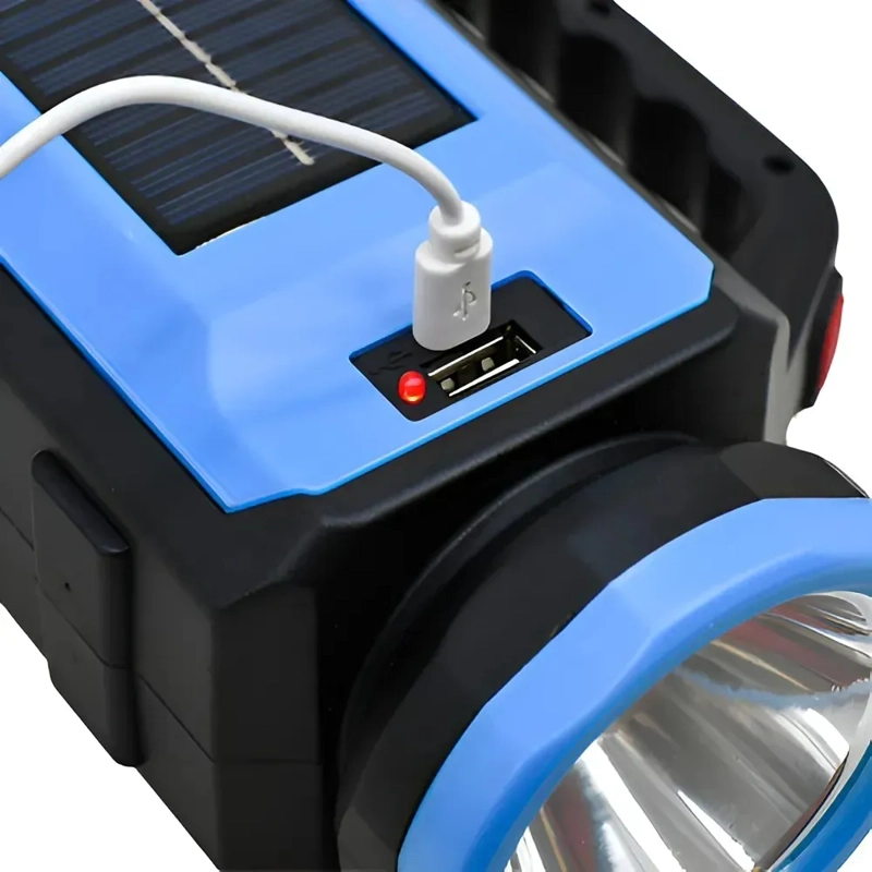 LINTERNA SOLAR MULTIFUNCIONAL LUZ EN COLOR BLANCO RECARGABLE USB - 3