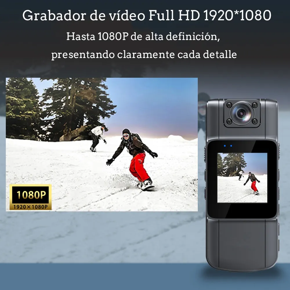 CÁMARA DE CUERPO PORTÁTIL HD PANTALL GRABADORAS VIDEO 1080P - 2