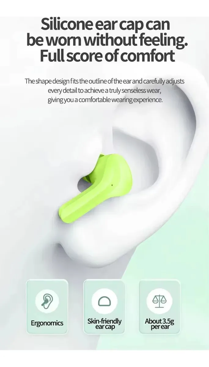AUDIFONOS INALÁMBRICOS PANTALLA DIGITAL REDUCCIÓN RUIDO IPX4 VERDE - 3