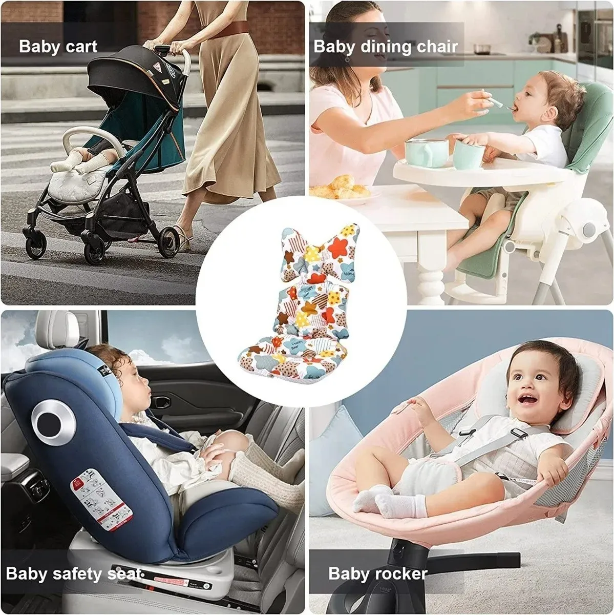 COJIN PARA COCHE DE BEBE O SILLA DE AUTO ACOLCHADO MULTIUSO DISEÑO 2 - 2