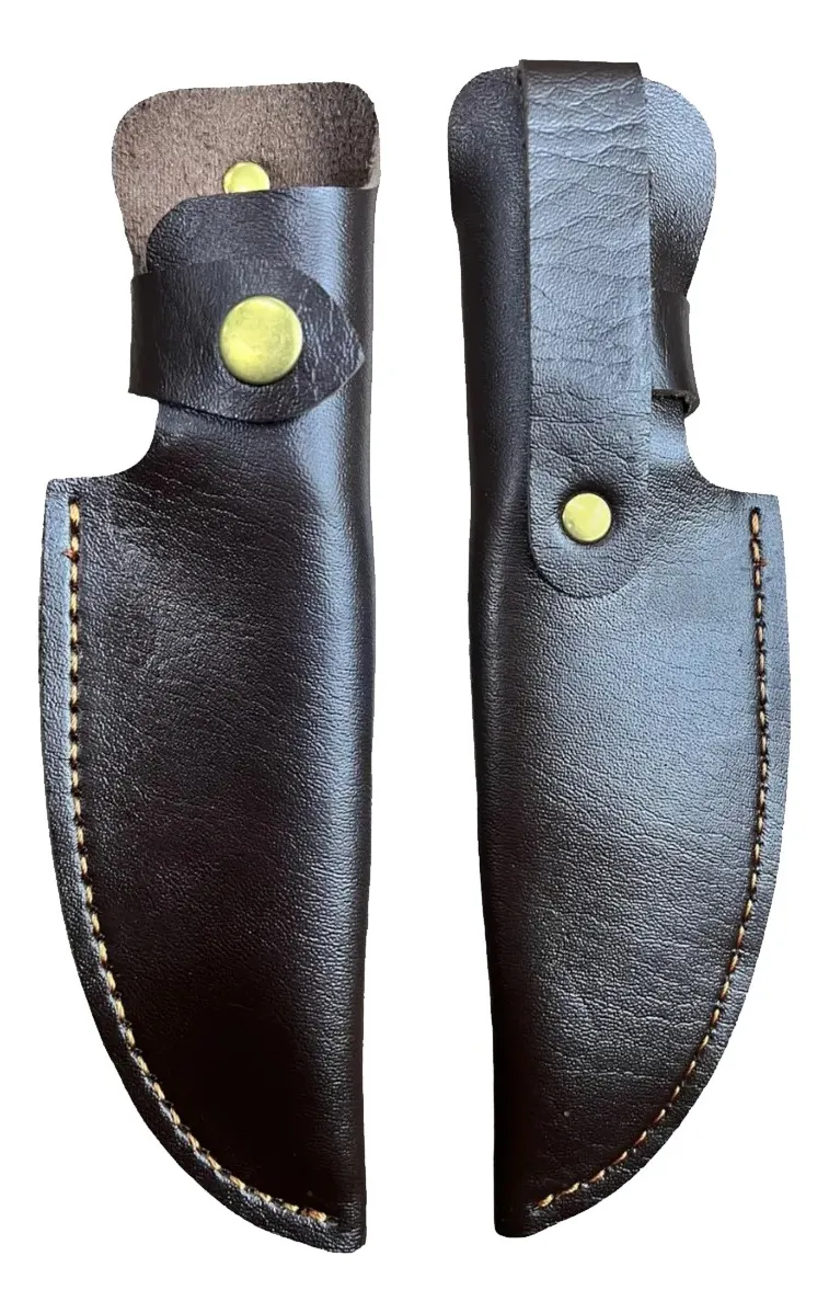 CUCHILLO AUTODEFENSA PARA CAZADOR Y FUNDA DE CUERO LISA - 2