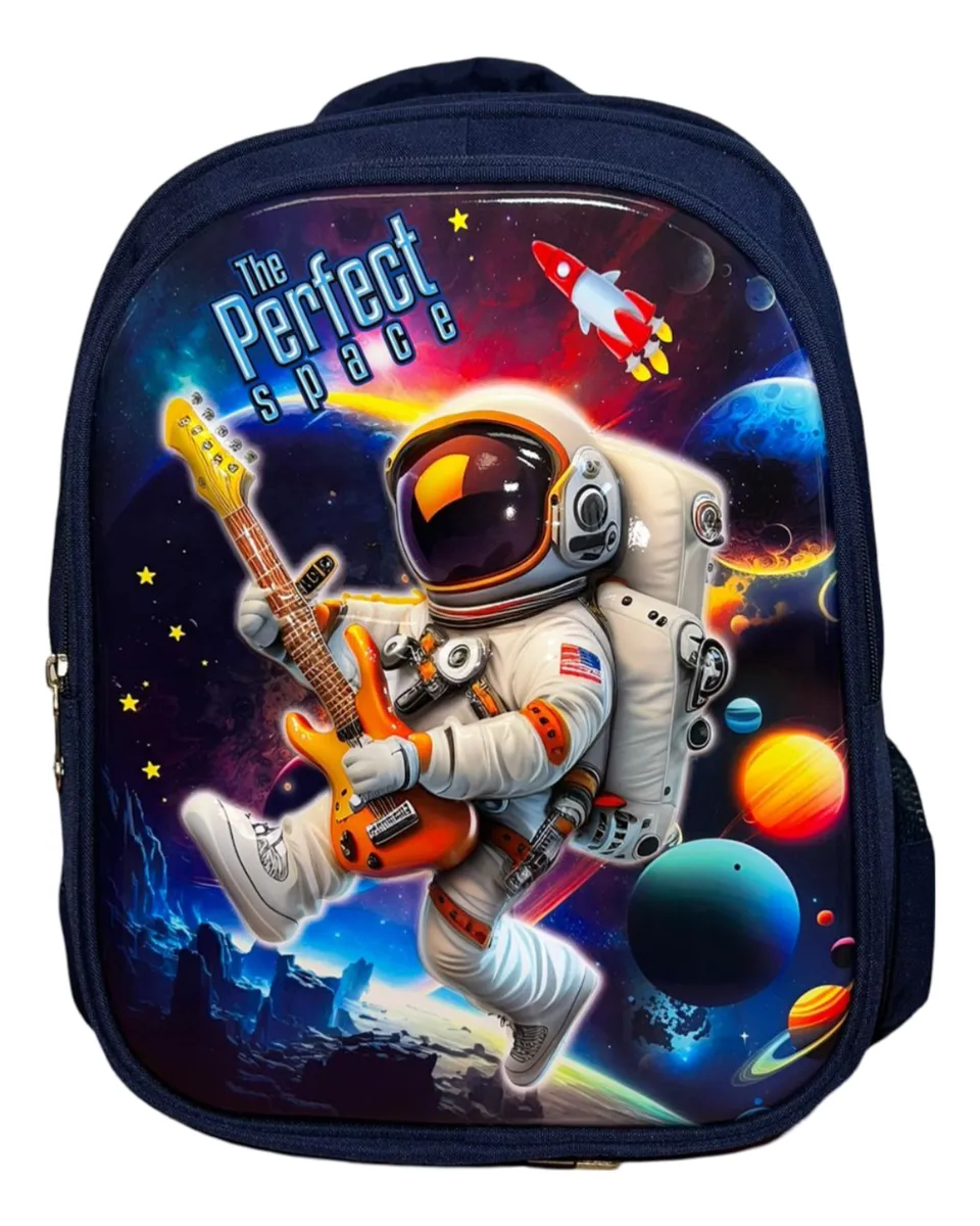 MOCHILA ESCOLAR DISEÑO 3D MODA ASTRONAUTA - 1