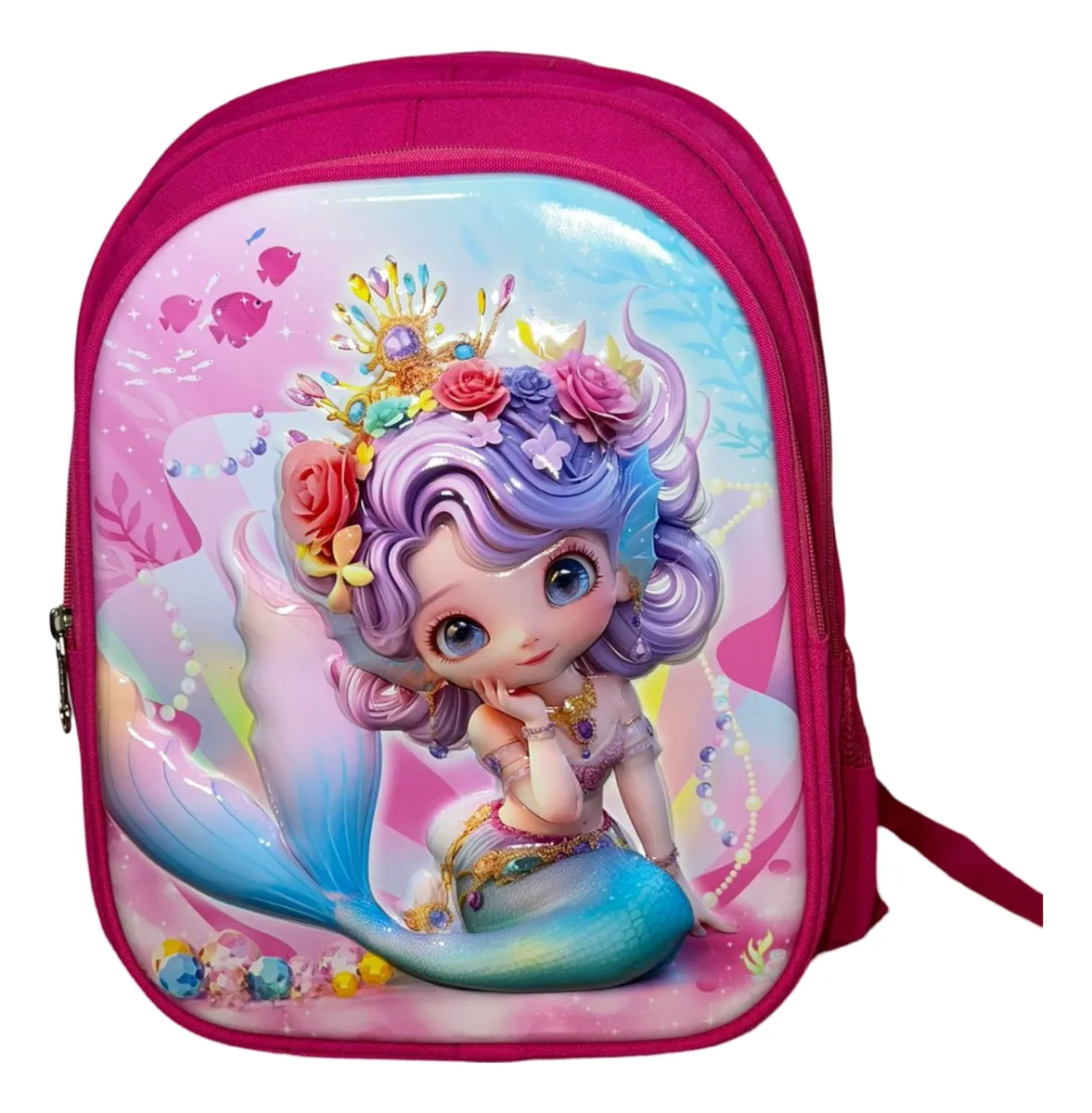 MOCHILA ESCOLAR DISEÑO 3D MODA LA SIRENITA - 1