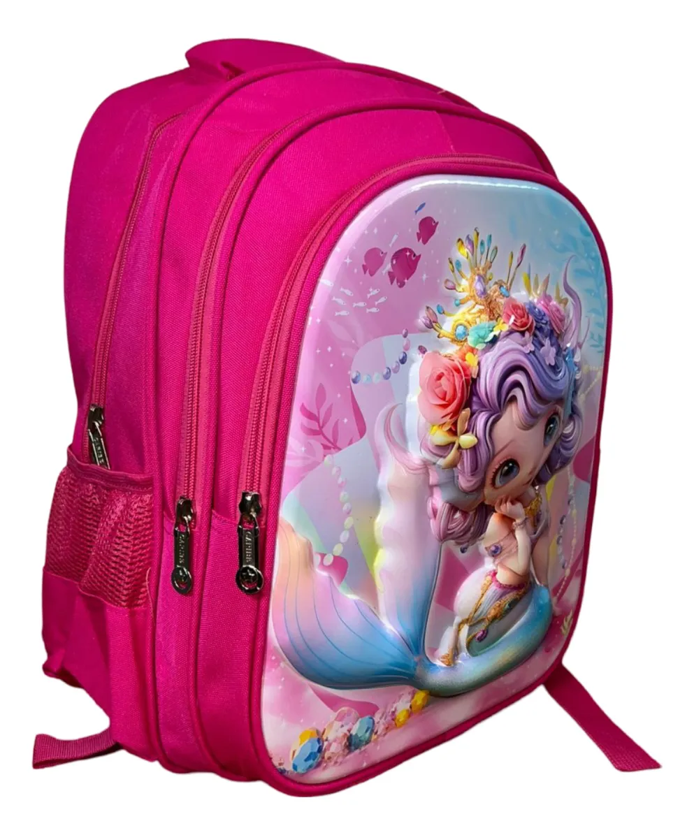 MOCHILA ESCOLAR DISEÑO 3D MODA LA SIRENITA - 2