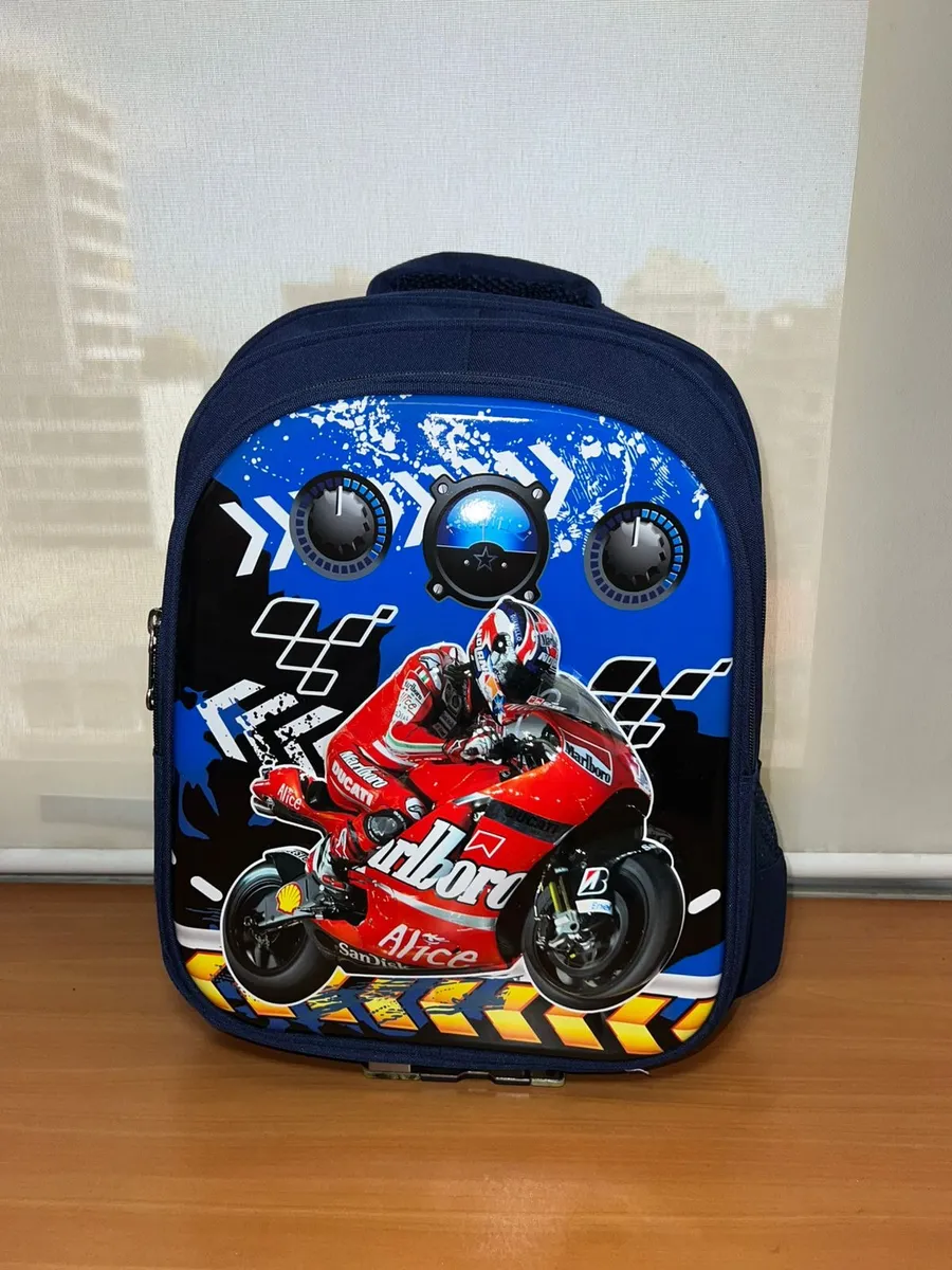 MOCHILA ESCOLAR DISEÑO 3D MODA MOTO - 2
