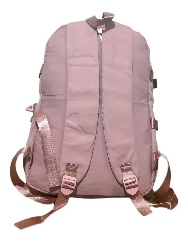 MOCHILA BOLSO ESCOLAR JUVENIL IMPERMEABLE GRAN CAPACIDAD ROSA - 2