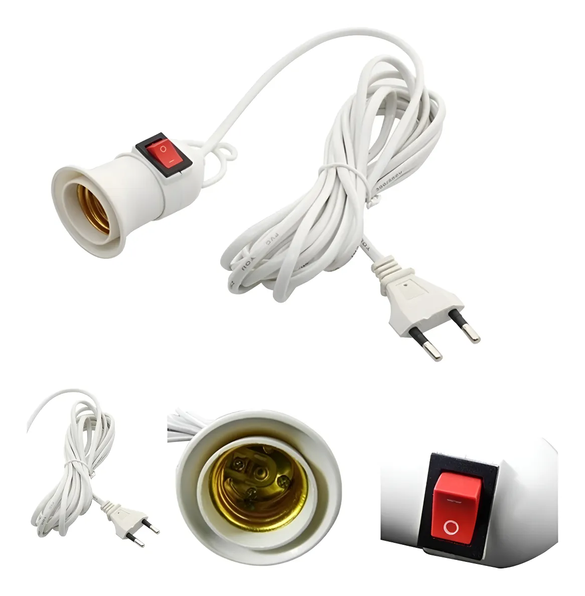 SOQUETE E27 CON INTERRUPTOR CABLE 5 MTS ENCHUFE - 1