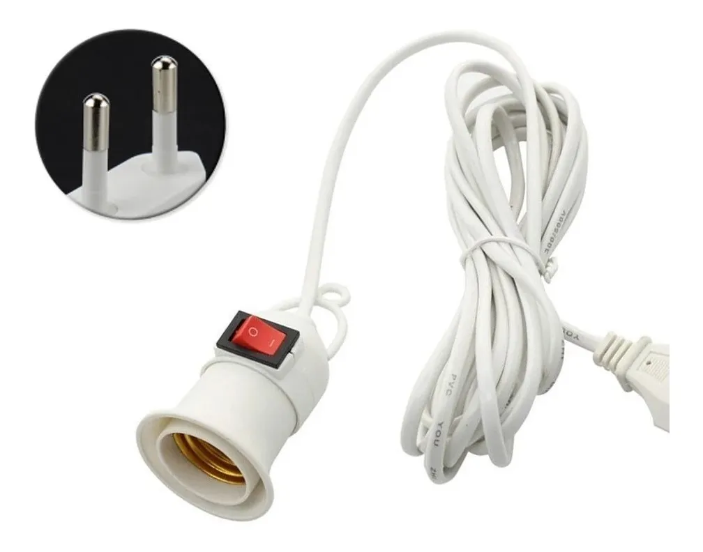 SOQUETE E27 CON INTERRUPTOR CABLE 5 MTS ENCHUFE - 3