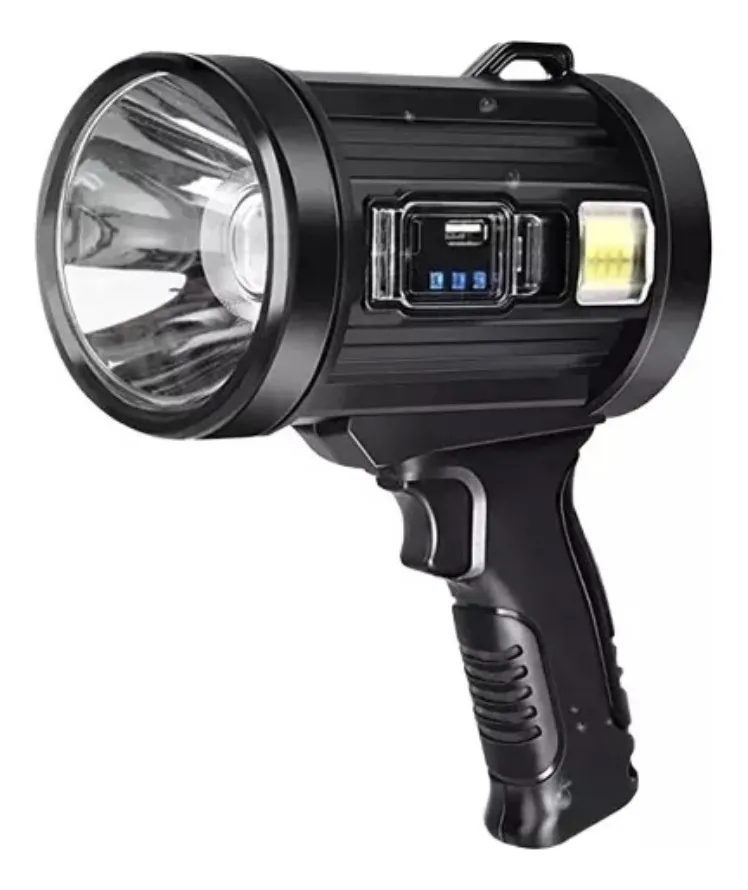LINTERNA PISTOLA RECARGABLE USB SOLAR COLORES LINTERNA NEGRO - 3