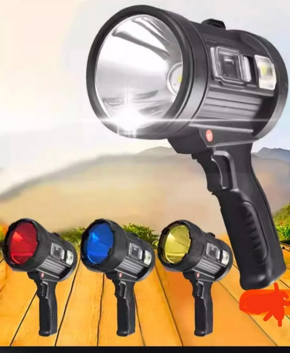 LINTERNA PISTOLA RECARGABLE USB SOLAR COLORES LINTERNA NEGRO - 4
