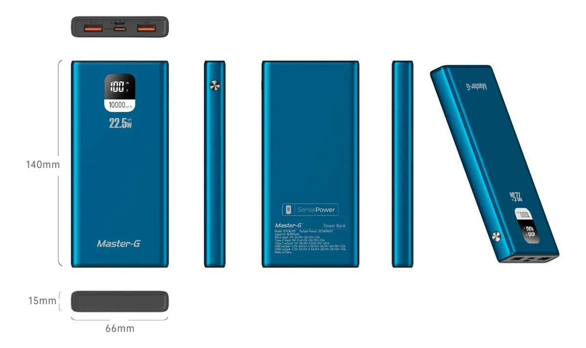 BATERIA EXTERNA POWER BANK 10000 MAH 22.5W - 4