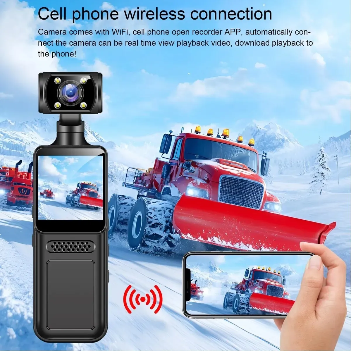 CAMARA DE ACCION WIFI 4K CON LENTE GIRATORIA DE 180°Y LUZ - 3
