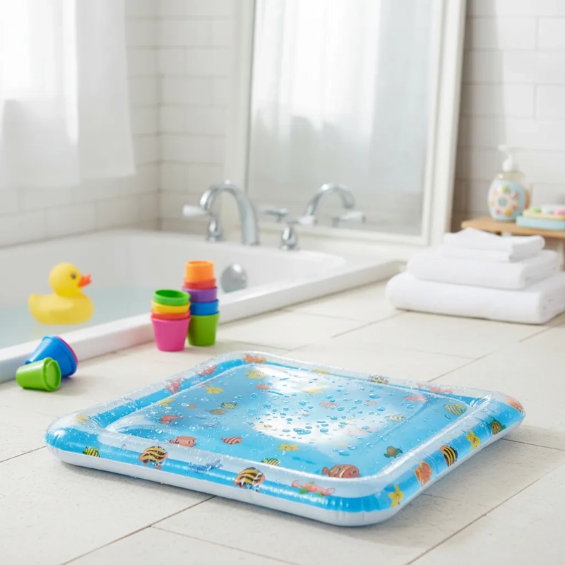 ALFOMBRA SENSORIAL DE AGUA INFLABLE PARA BEBE COJIN PISCINA - 2