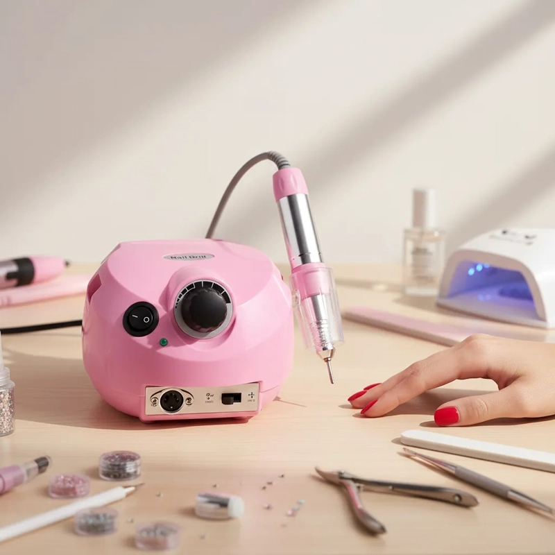 PULIDOR DE UÑAS TALADRO PARA MANICURE ELE CTRICO ROSA - 3