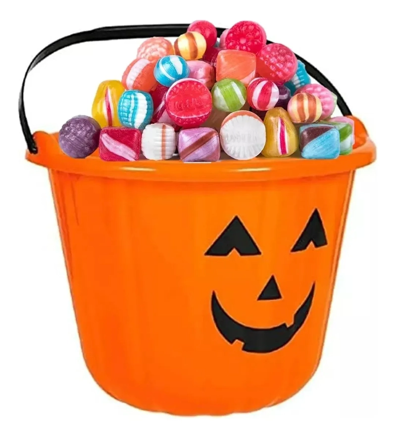 6 CUBO CALABAZA GRANDE DULCES HALLOWEEN BALDE DULCE O TRUCO - 2