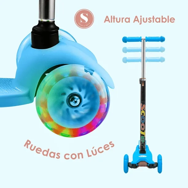 SCOOTER MONOPATIN INFANTIL LUCES CELESTE - 2