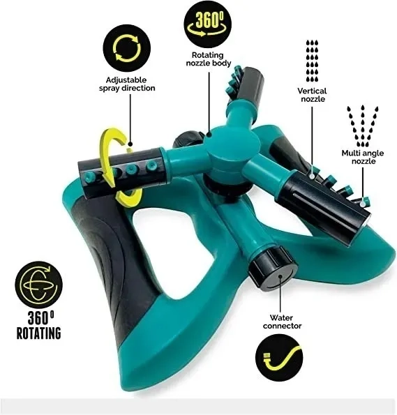 ASPERSOR DE 3 BRAZOS GIRATORIO 360° RIEGO JARDIN - 4