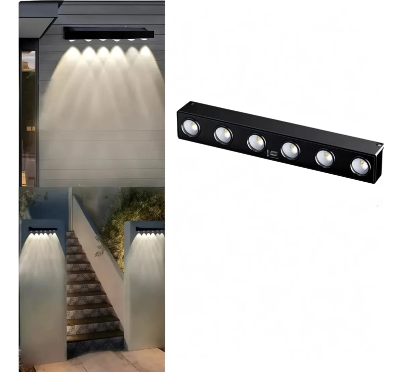 LAMPARA APLIQUE SOLAR 6 LED IMPERMEABLE TERRAZA JARDIN - 4