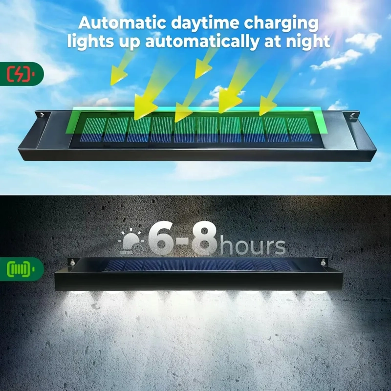 LAMPARA APLIQUE SOLAR 6 LED IMPERMEABLE TERRAZA JARDIN - 6