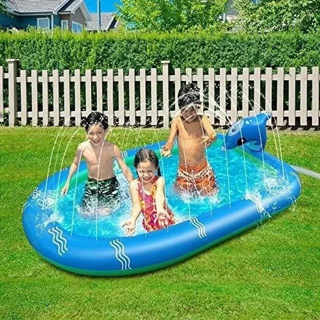 PISCINA INFLABLE 170X110X45CM DINO DELFIN LANZA CHORRO AGUA - 2