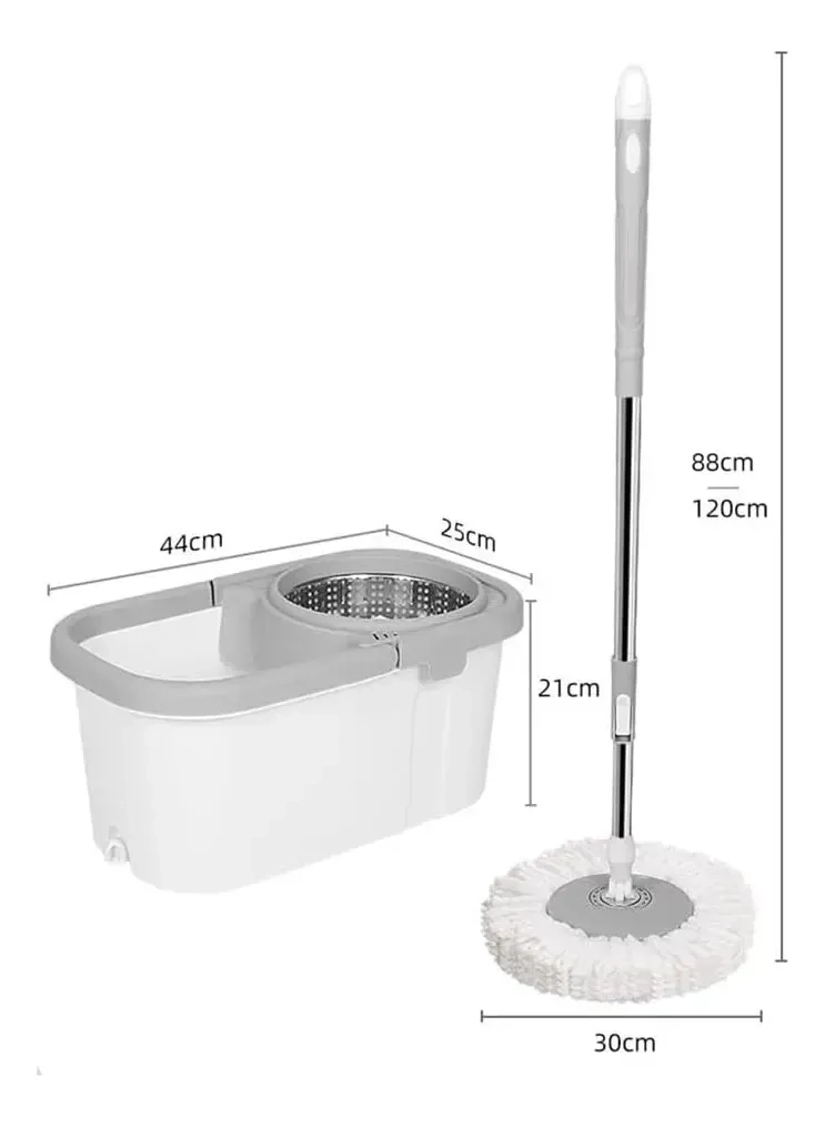 TRAPEADOR GIRATORIO MOPA PARA PISO MOPA GIRATORIO 360° BALDE BLANCO - 3