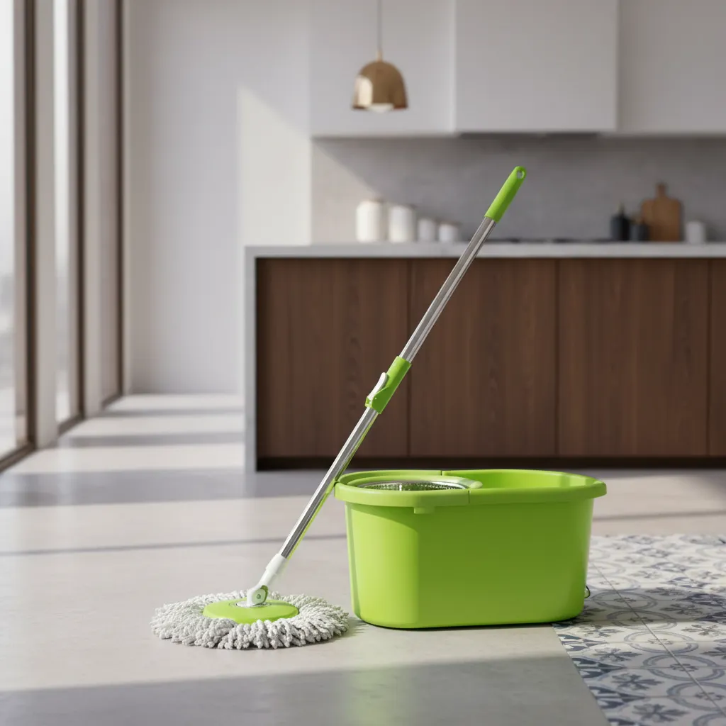 TRAPEADOR GIRATORIO MOPA PARA PISO MOPA GIRATORIO 360° BALDE VERDE - 1