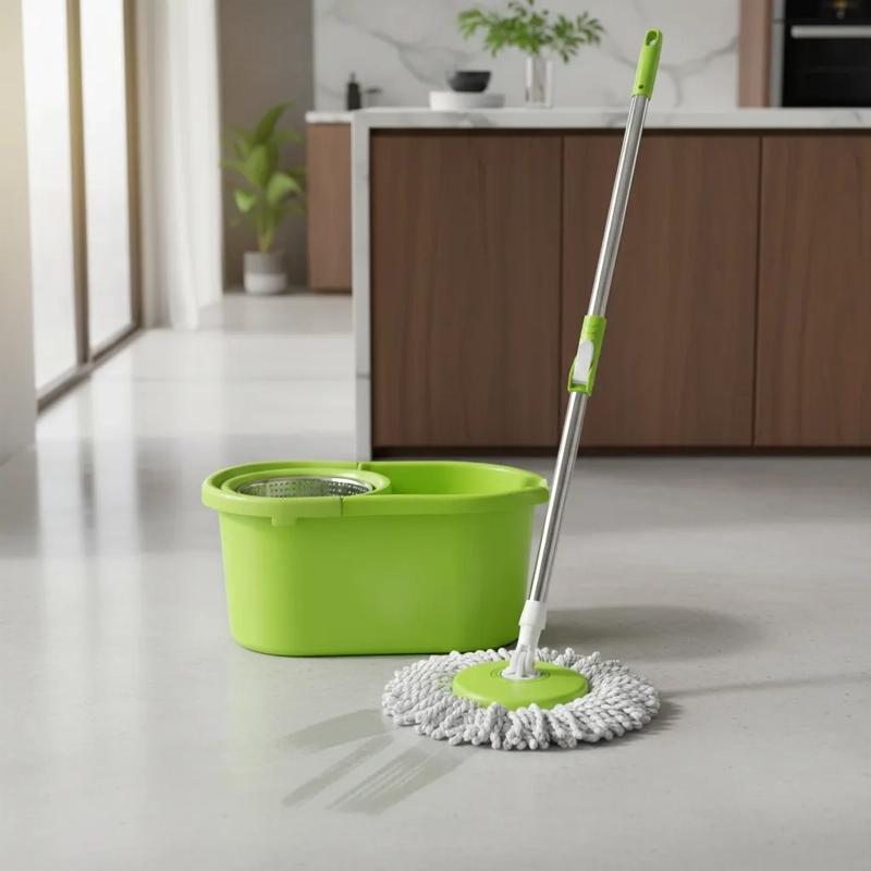 TRAPEADOR GIRATORIO MOPA PARA PISO MOPA GIRATORIO 360° BALDE VERDE - 2