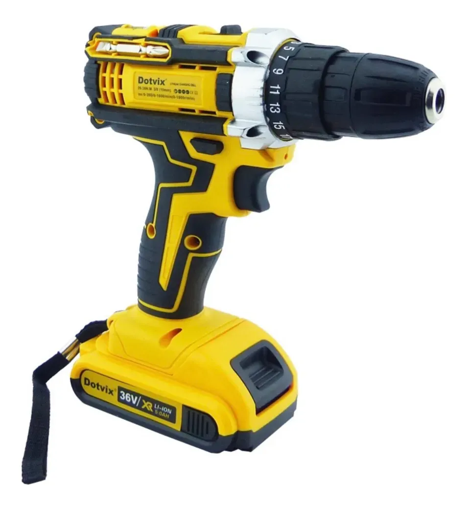 TALADRO RECARGABLE 36 VOLT DOTVIX 2 BATERIA AMARILLO 50/HZ AMARILLO 50 - 3