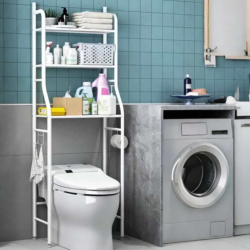 ESTANTE MUEBLE ORGANIZADOR DE BAÑO 3NVL COLOR COLORES BLANCO BLANCO - 3
