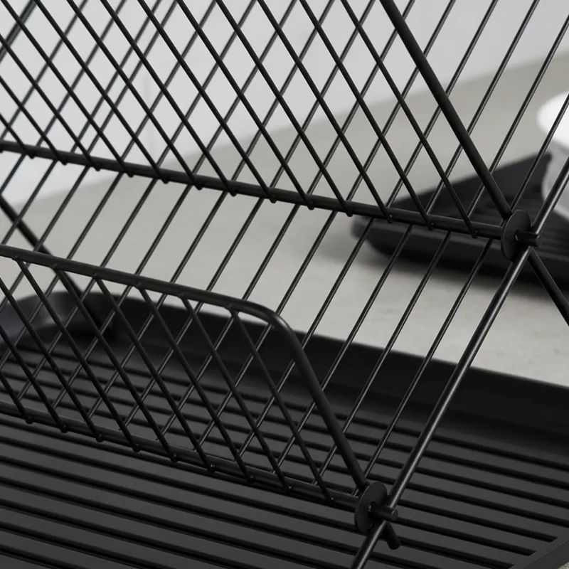 SECAPLATOS ESCURRIDOR PLEGABLE METAL NEGRO - 4