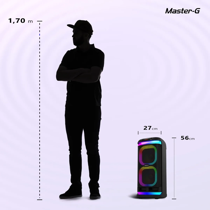 PARLANTE KARAOKE BLUETOOTH CENTURY 6,5 MICROFONO MASTER-G NEGRO - 6