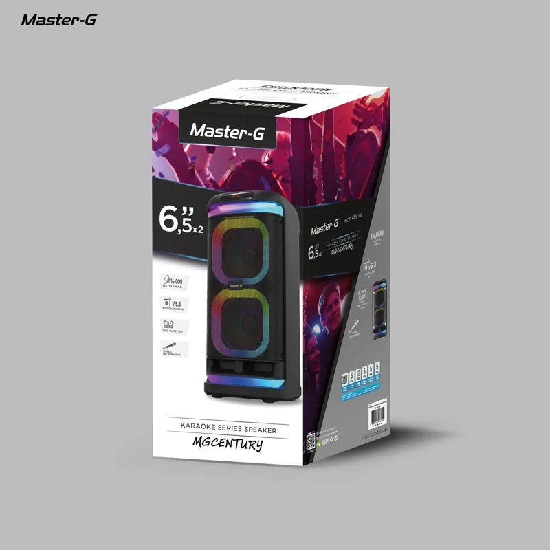 PARLANTE KARAOKE BLUETOOTH CENTURY 6,5 MICROFONO MASTER-G NEGRO - 8