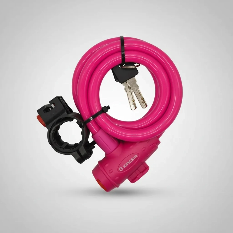 CANDADO PARA BICICLETA MOTO TRABA CADENA SEGURIDAD MULTIUSO ROSA - 3