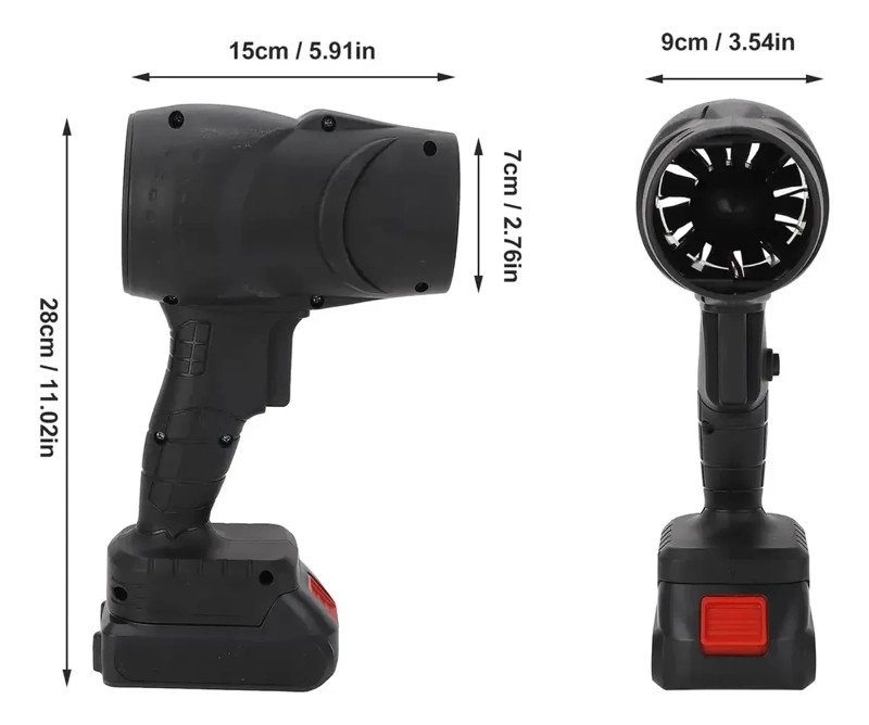 SOPLADOR PROFESIONAL DE POLVO TURBINA INALAMBRICO 1050W 68VF NEGRO - 1