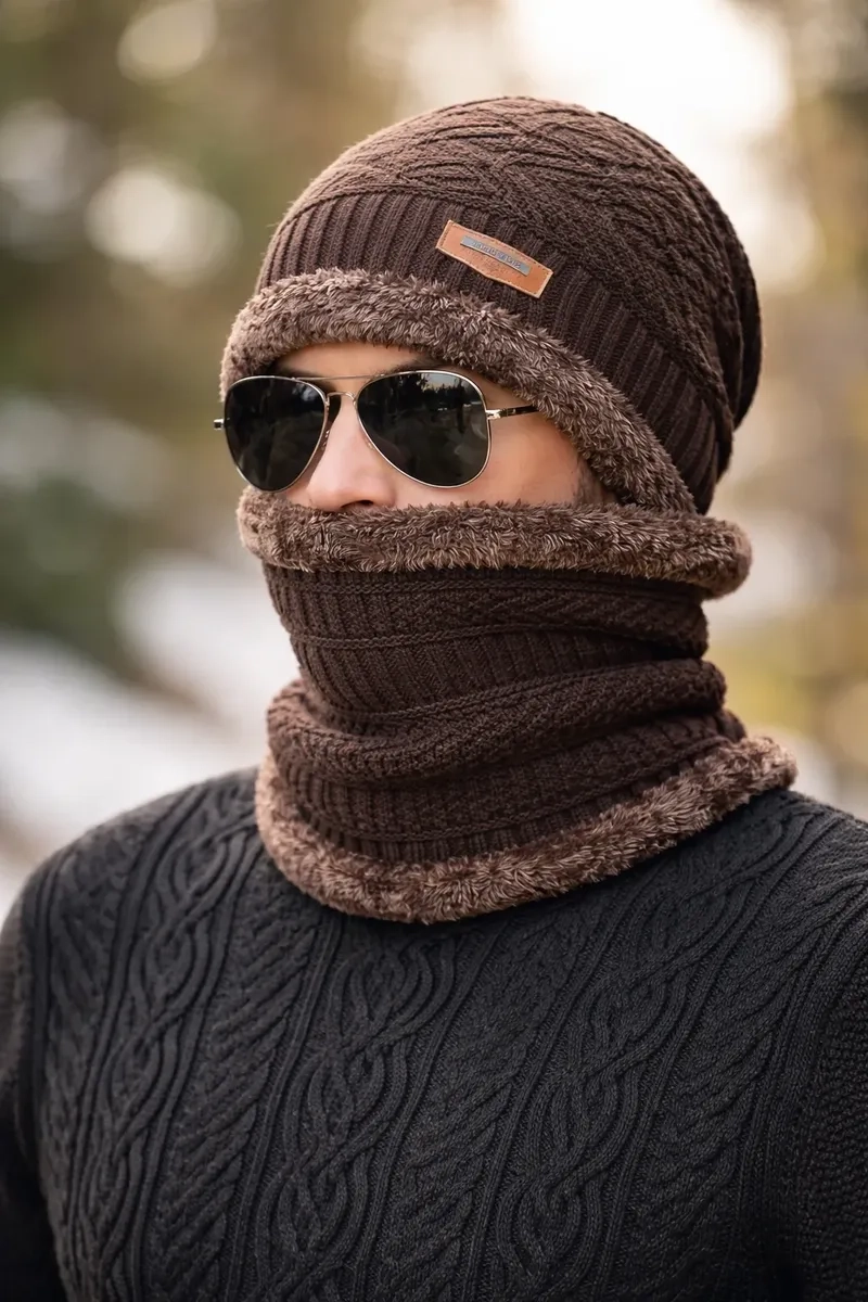 GORRO BUFANDA CUELLO UNISEX PARA INVIERNO FRIO LANA - 2
