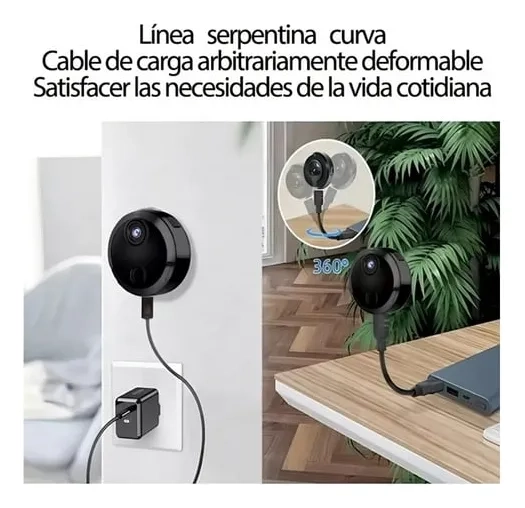 MINI CAMARA DE SEGURIDAD A9 INALAMBRICA WIFI 1080P P2P NEGRO - 3