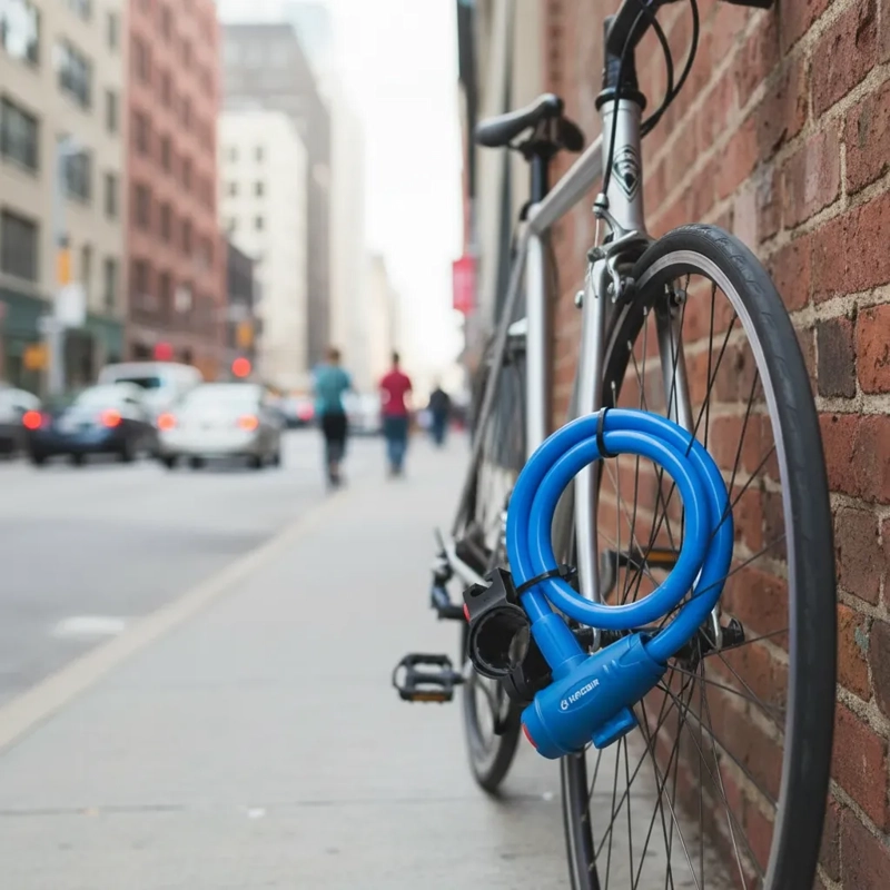 CANDADO PARA BICICLETA MOTO TRABA CADENA SEGURIDAD MULTIUSO AZUL - 2