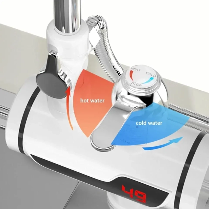 GRIFO LLAVE CALENTADOR DE AGUA ELE CTRICO LAVAPLATOS GRIS - 2